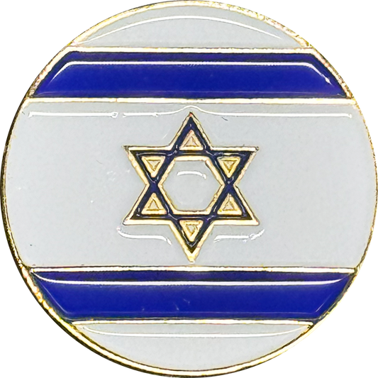 PBX-008-5 Israel pin Israeli flag round