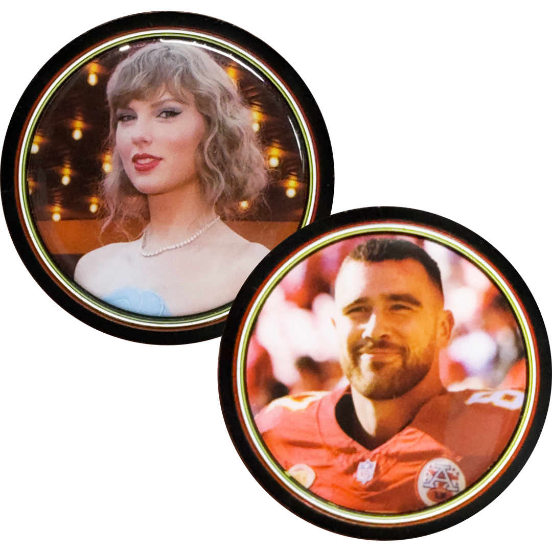EL14-010 Taylor Swift and Travis Kelce Challenge Coin Taylor's Boyfriend Collectible for Swifties