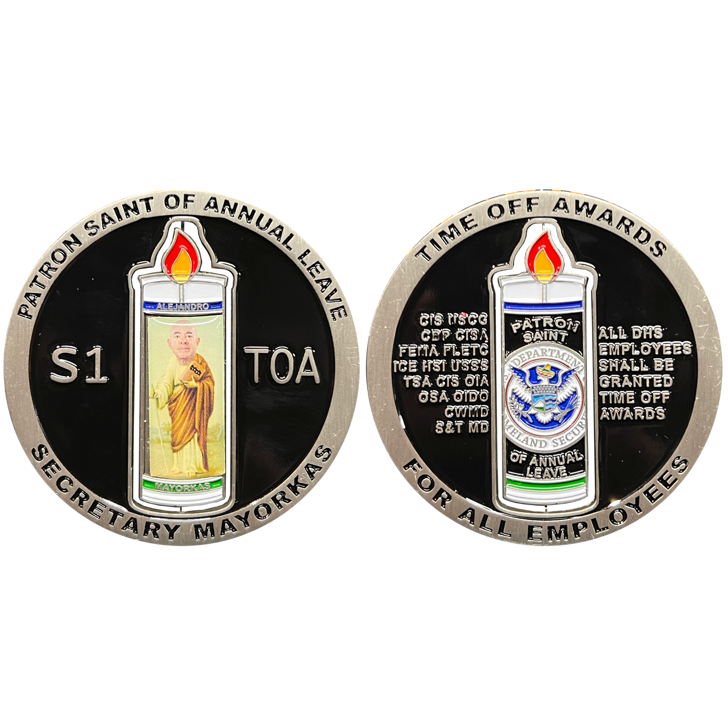 LL-001 Secretary Mayorkas Patron Saint CBP HSI CIS FEMA ICE Border Patrol Challenge Coin