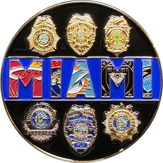 BL11-018 FDLE Miami-Dade Miami FHP Sunrise Fort Lauderdale Florida Police Challenge Coin