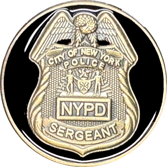 PBX-008-6 NYPD Sergeant shield round sgt lapel pin