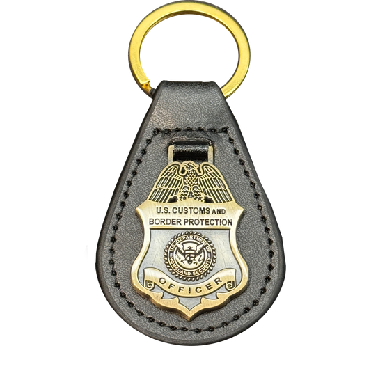 EL14-011 CBP Officer Mini Shield Field Operations OFO Field Ops challenge coin leather keychain