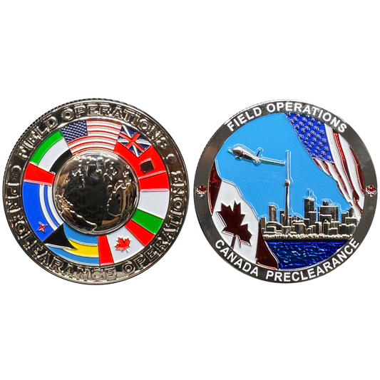 DL8-06 CBP OFO Field Operations Canada Preclearance Field Ops Challenge Coin CBPO Officer