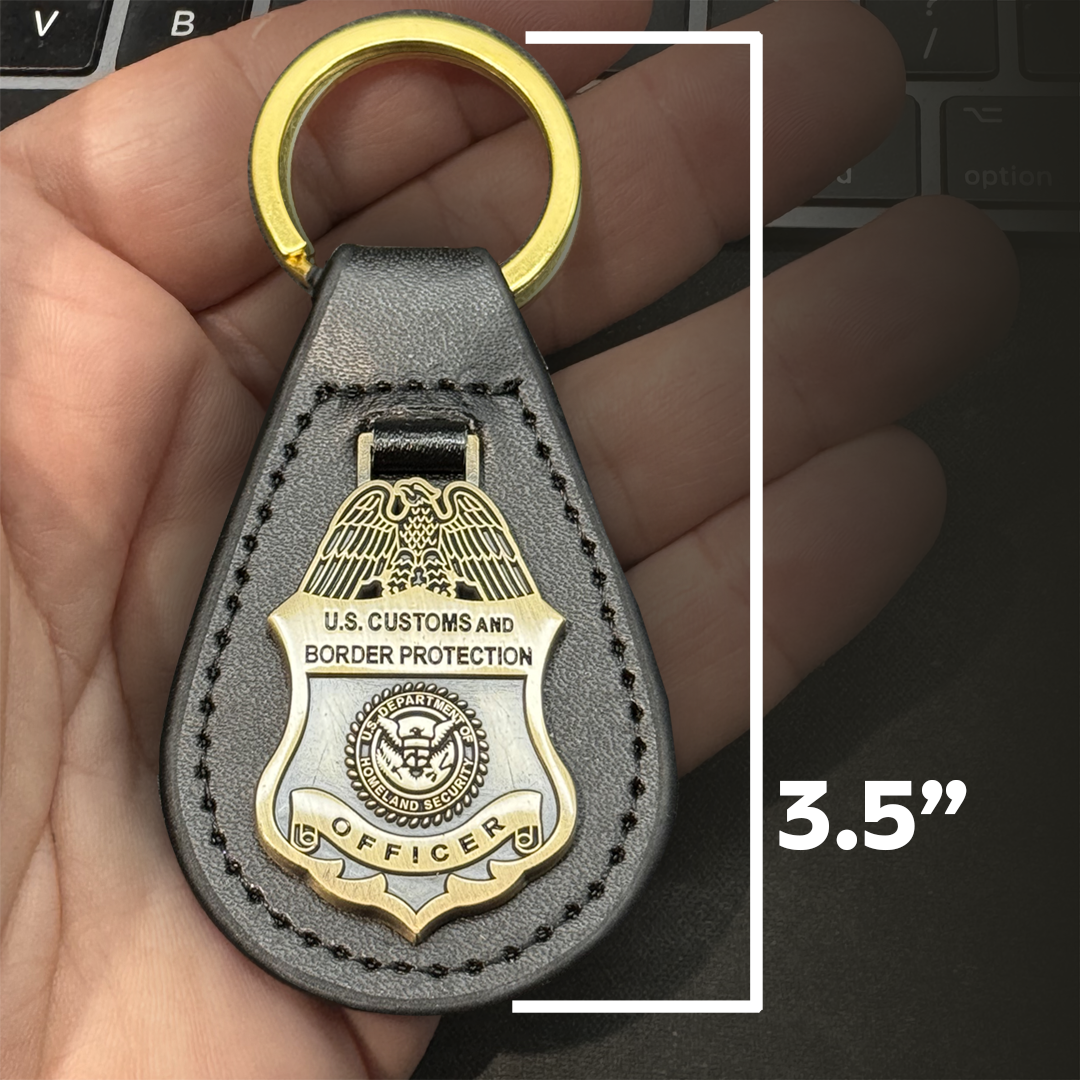 EL14-011 CBP Officer Mini Shield Field Operations OFO Field Ops challenge coin leather keychain