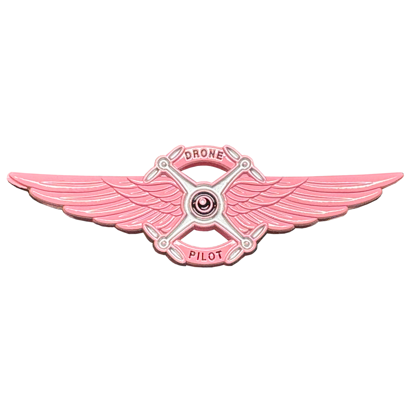 CL2-011 Full size Ladies Pink UAS FAA Commercial Drone Pilot Wings pin Breast Cancer Awareness