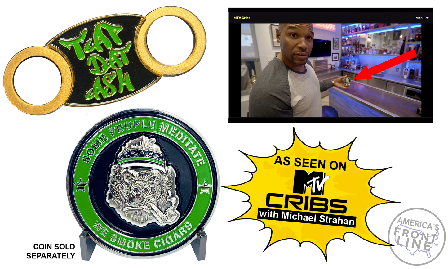 BL18-009 MTV Cribs Michael Strahan episode matching green Cigar Cutter for Tap Dat Ash Cigar Coin