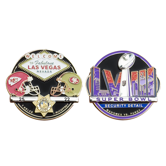 BL1-05B Las Vegas Metro Police SB LVIII Security Detail Challenge Coin Kansas City San Francisco