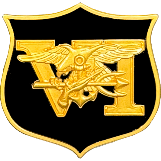 EL14-002 Navy Seal Team 6 lapel pin Naval Special Warfare Lion Trident Shield inspired by challenge coin