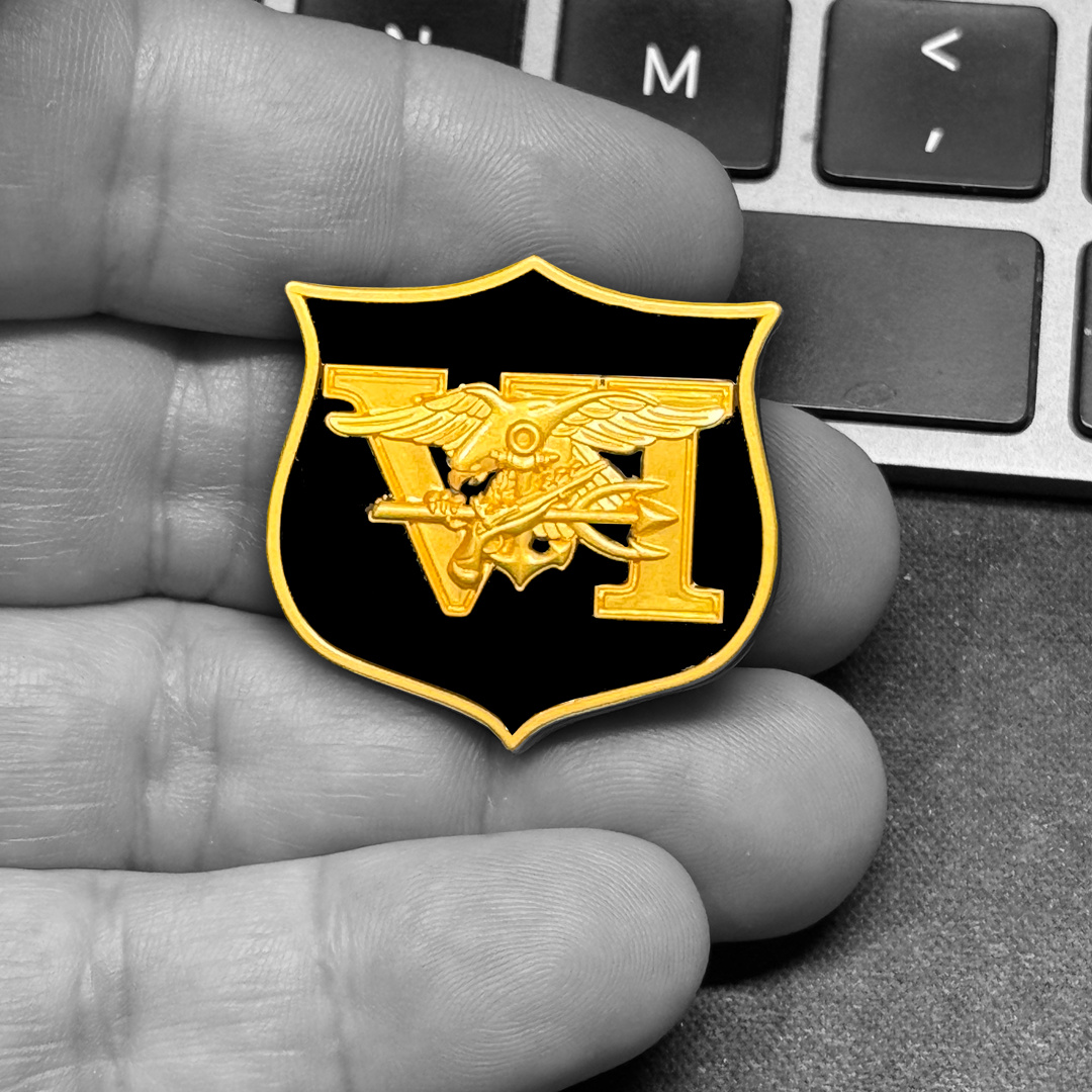 EL14-002 Navy Seal Team 6 lapel pin Naval Special Warfare Lion Trident Shield inspired by challenge coin
