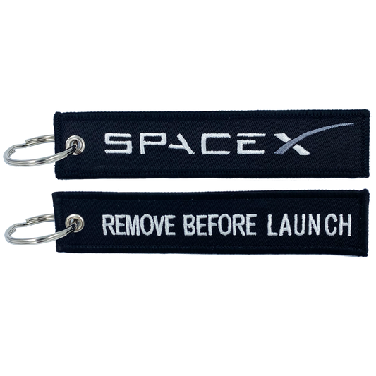 CL4-06 BLACK SpaceX REMOVE BEFORE LAUNCH Luggage Tag zipper pull keychain Space X