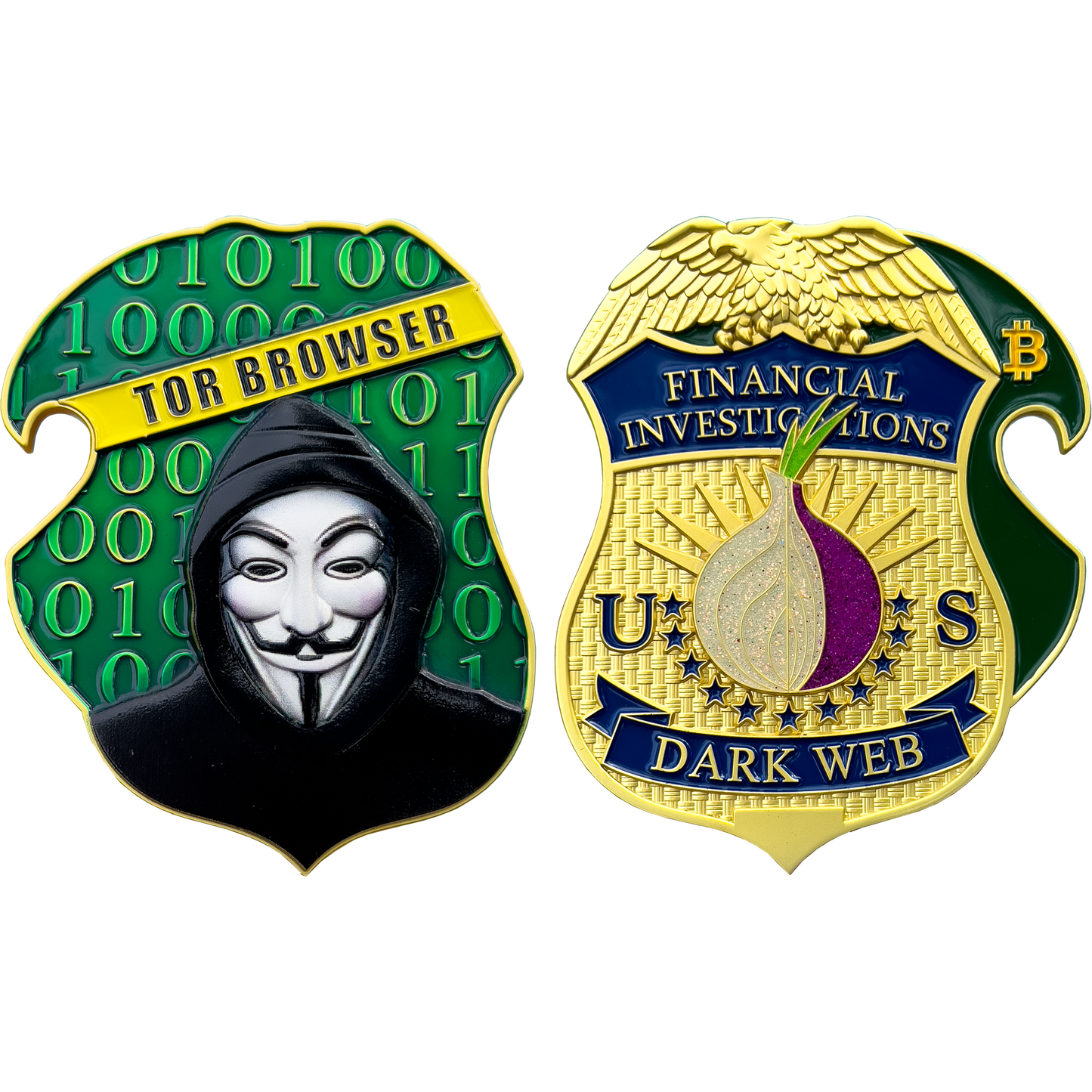 BL1-02 HSI FBI CIA DEA Financial Crimes Investigations Dark Web Challenge Coin Bottle Opener Tor Browser Crypto