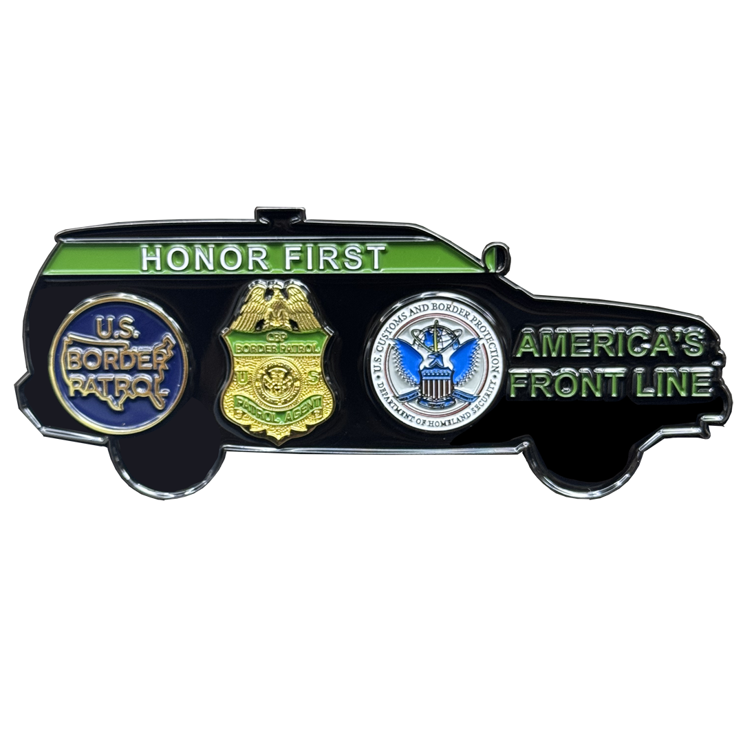 EL20-5 CBP Border Patrol Truck Police Challenge Coin Honor First