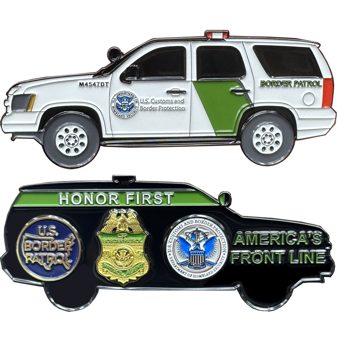 EL20-5 CBP Border Patrol Truck Police Challenge Coin Honor First