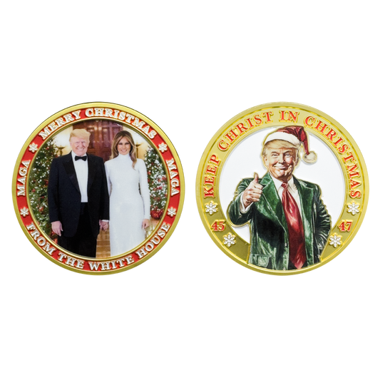 BL17-4 White House Challenge Coin Merry Christmas President Trump FLOTUS Melania