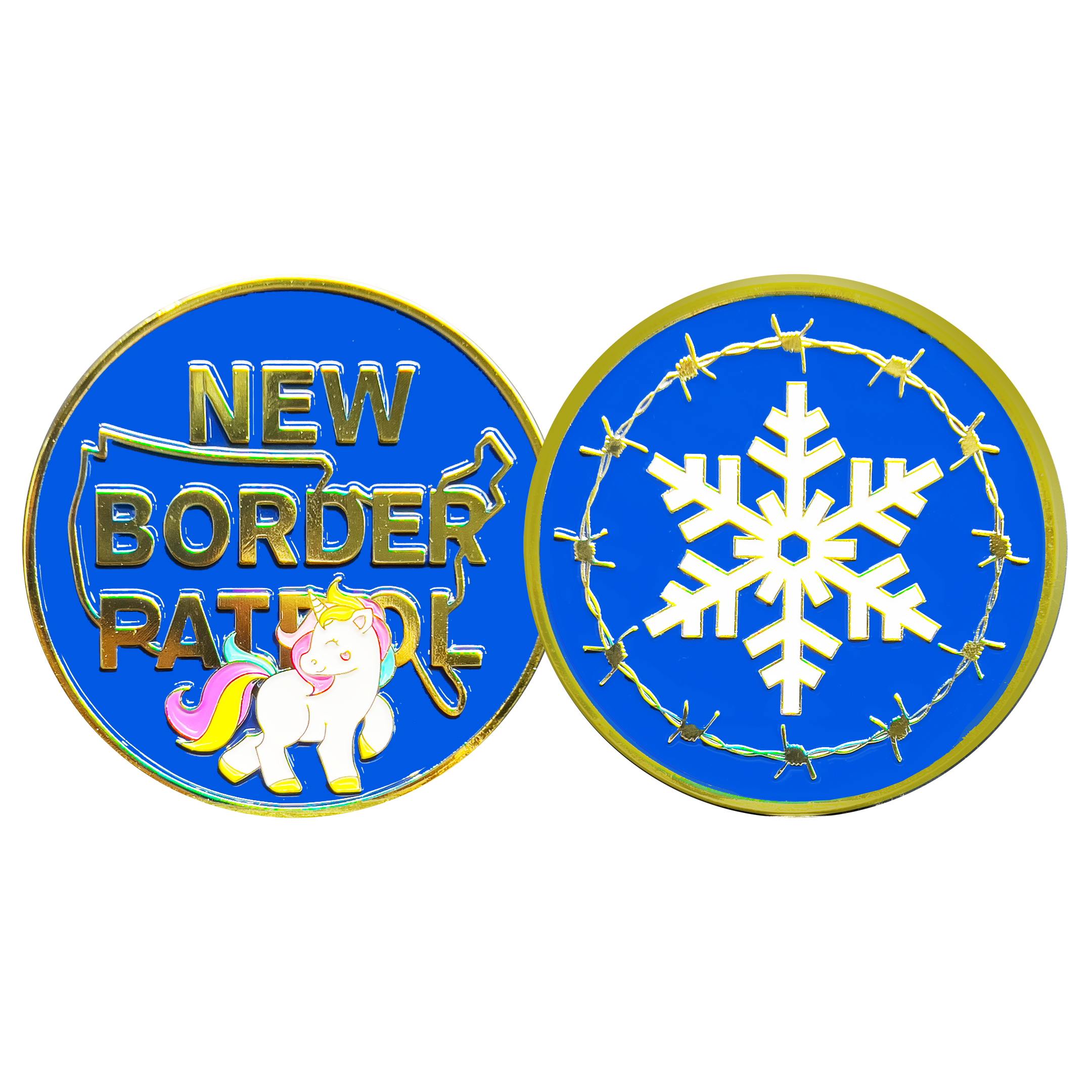 GL16-005 New My Little Border Patrol Agent Snowflake Unicorn Challenge Coin