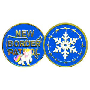 GL16-005 New My Little Border Patrol Agent Snowflake Unicorn Challenge Coin