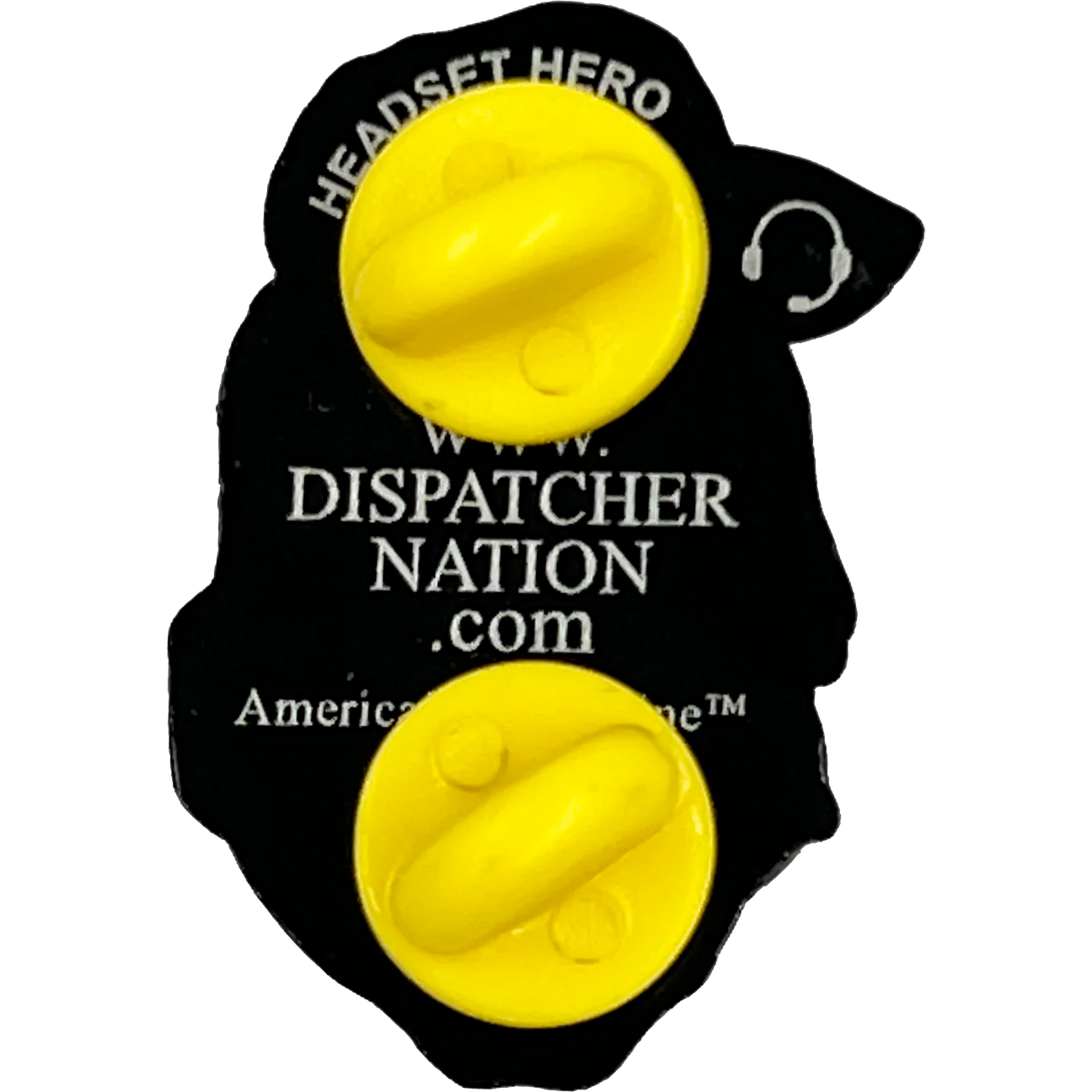 EL13-021 Headset Hero Thin Gold Line Line pin american flag yellow 911 Emergency Dispatcher Trucker pins