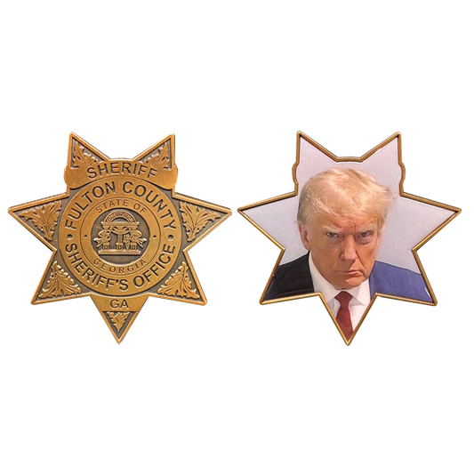 BL6-013 Fulton County Sheriff Georgia President Donald J. Trump MAGA Mugshot Challenge Coin