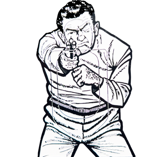 EL14-017 Bad Guy target keychain range firearms instructor challenge coin style HSI NYPD LAPD FBI CIA