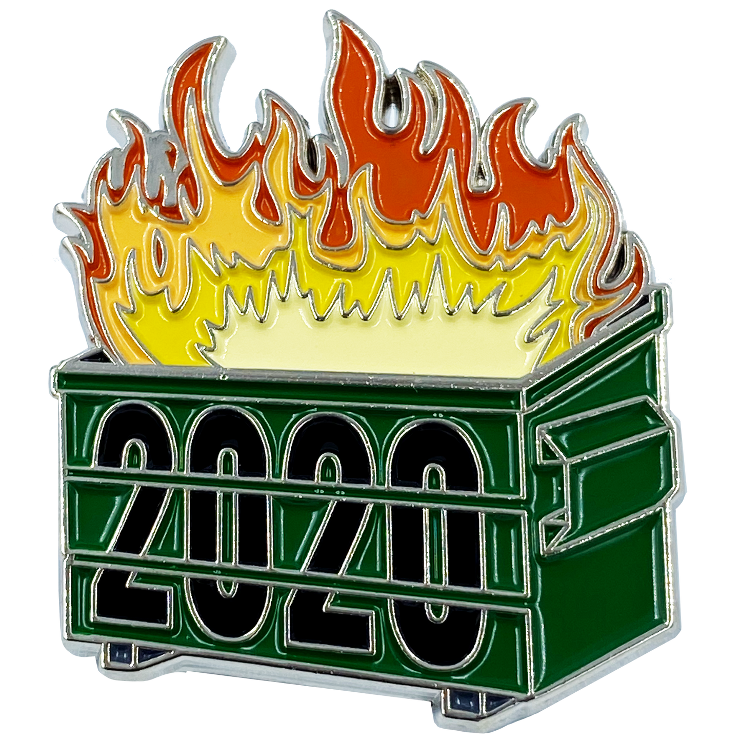 DL2-09 Official 2020 Dumpster Fire Collectible Pin with dual pin posts Pandemic, Killer Wasps, Riots, Police, Rioters