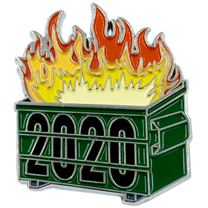 DL2-09 Official 2020 Dumpster Fire Collectible Pin with dual pin posts Pandemic, Killer Wasps, Riots, Police, Rioters