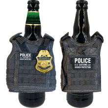 GB2-003 CBP AMO Air and Marine Agent Tactical Beverage Bottle or Can Cooler Vest with removable patches perfect gift for Challenge Coin collectors