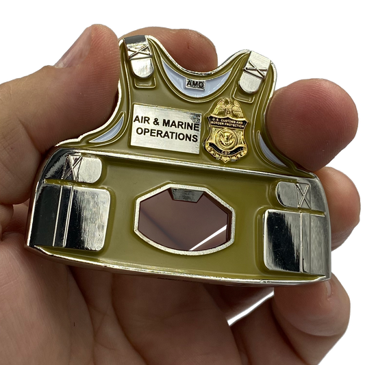 EL2-014 AMO Air and Marine CBP Bottle Opener Body Armor Ballistic Vest Challenge Coin Air & Marine Interdiction Agent