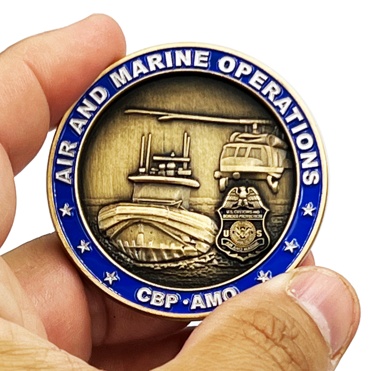 EL11-017 CBP Air and Marine Ops AMO Operations challenge coin Air Interdiction Agent Marine Agent