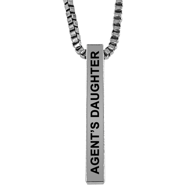 Agent's Daughter Silver Plated Pillar Bar Pendant Necklace Gift Mother's Day Christmas Holiday Anniversary Police Officer First Responder Law Enforcement