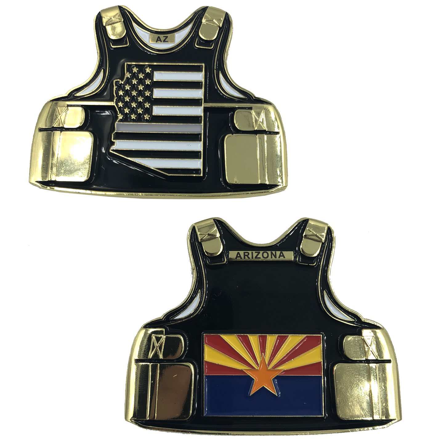 B-001 Thin Gray Line Correctional Officer Arizona Body Armor State Flag Challenge Coins Corrections CO