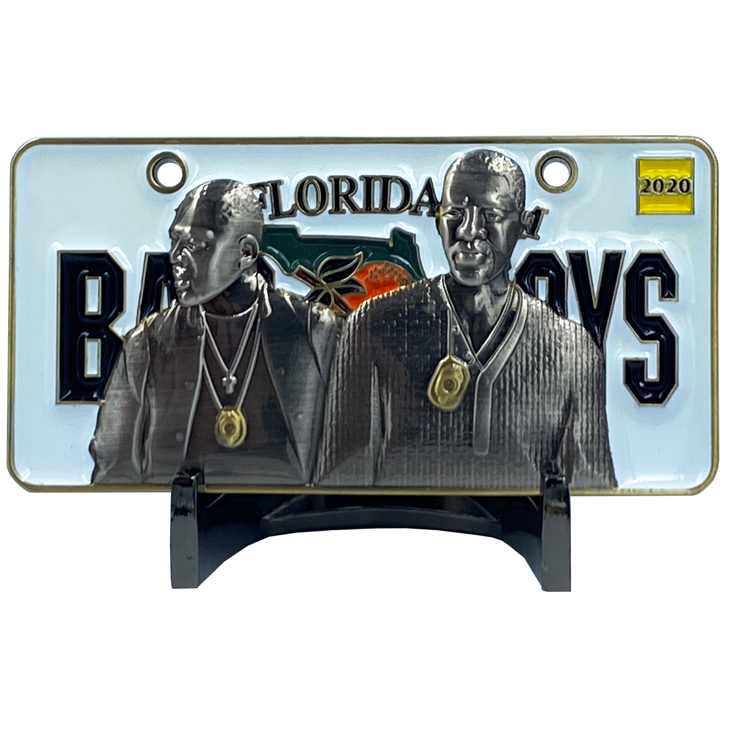 EL5-015 BAD BOYS version 2 City of Miami Police Department inspired Florida License Plate Thin Blue Line Back the Blue Challenge Coin Will Smith Martin Lawrence