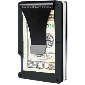 EL3-009 Thin Gray Line Correctional Officer Money Clip RFID Blocking Front Pocket Wallet Premium Minimalist Wallets for Men Minimalist Slim Credit Card Holder Business Card Holder Mens Aluminum Metal Wallet CO Corrections