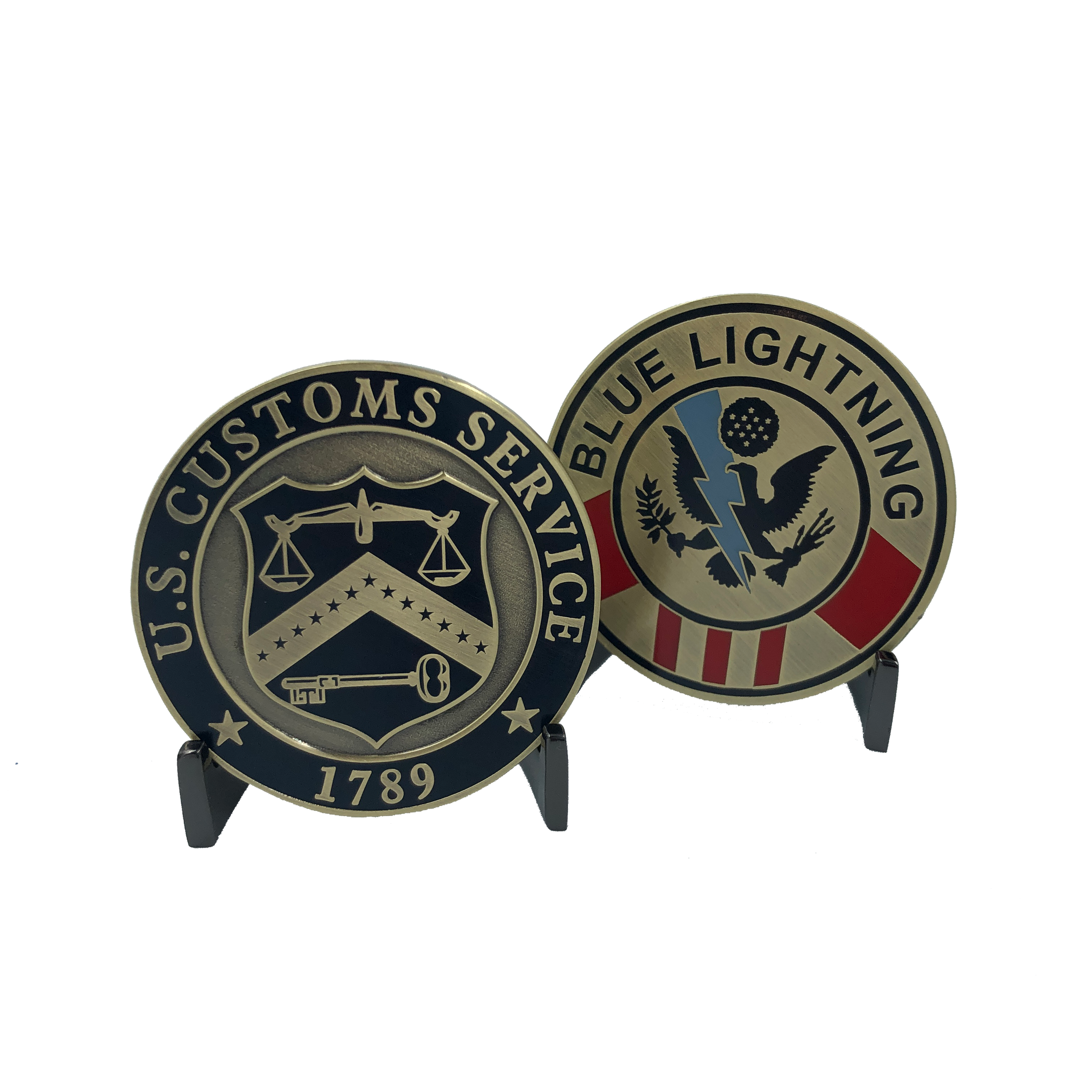 discontinued KK-003 Blue Lightning Legacy U.S. Customs Challenge Coin (not CBP)