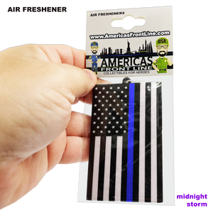 EL9-010 First Responder Back the Blue Police Thin Blue Line Flag Air Freshener Car Home Office CBP ATF FBI LAPD NYPD