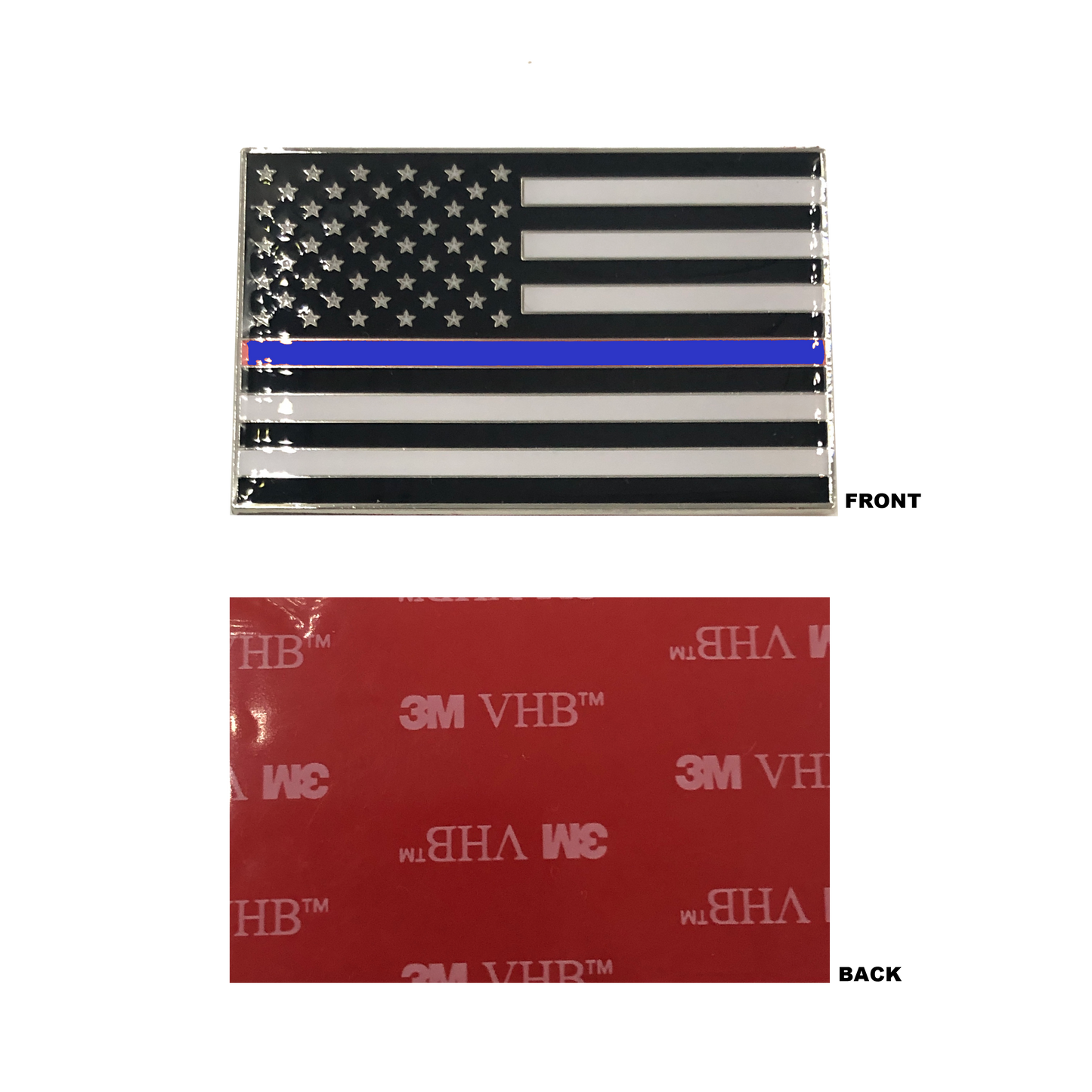 DL9-03 Thin Blue Line US Flag Vehicle Emblem high-end metal decal with 3M VHB Tape Police CBP LEO