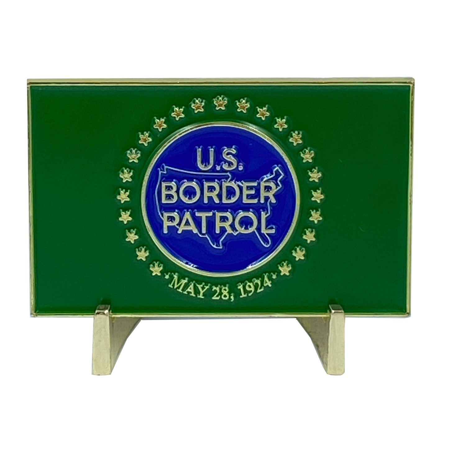 DL7-01 Border Patrol Flag Thin Green Line CBP Challenge Coin