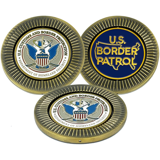 Discontinued BL16-007 CBP Border Patrol Agent BP Agent Spinner Challenge Coin Honor First Thin Green Line