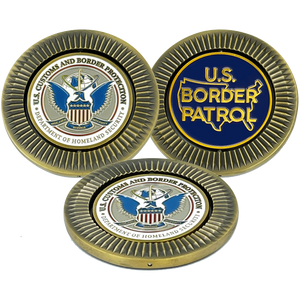 BL16-007 CBP Border Patrol Agent BP Agent Spinner Challenge Coin Honor First Thin Green Line
