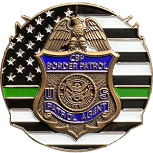 GL14-003 Border Patrol Agent Thin Green Line Negotiator Challenge Coin Honor First