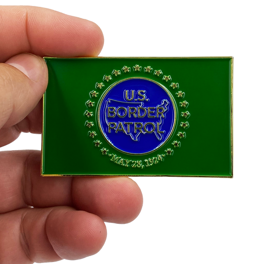 DL7-01 Border Patrol Flag Thin Green Line CBP Challenge Coin