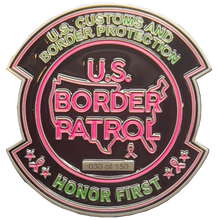 BL14-010 CBP Pink Border Patrol Agent Challenge Coin Breast Cancer Cancer Awareness