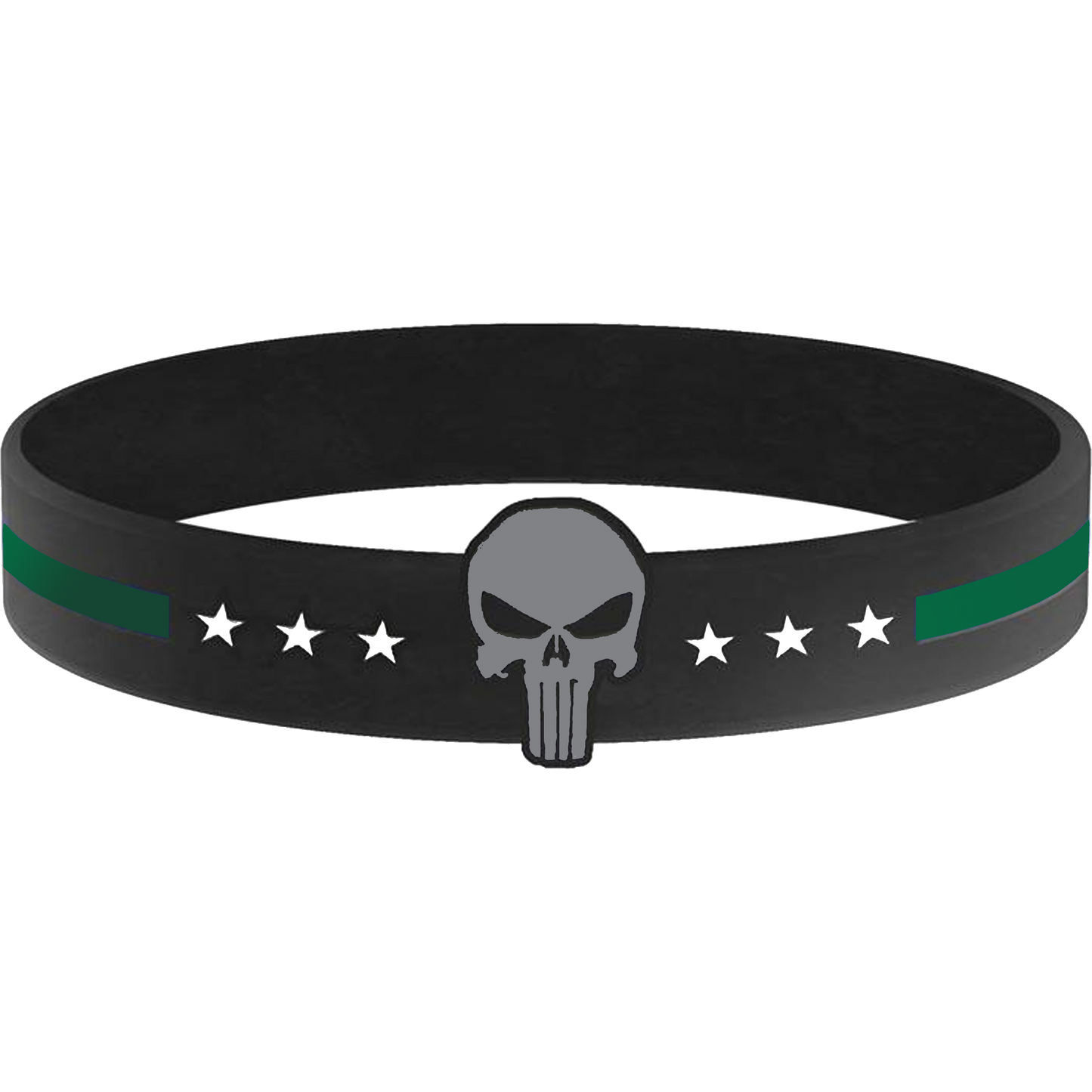 Thin Green Line Silicon Bracelet (GREEN) Border Patrol, Security, Sheriff, Police, Army