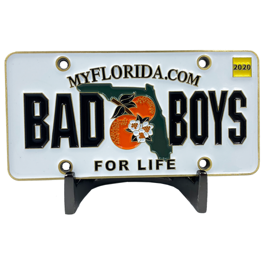 CL7-13 Bad Boys City of Miami Police Department inspired Challenge Coin Florida License Plate Will Smith Martin Lawrence