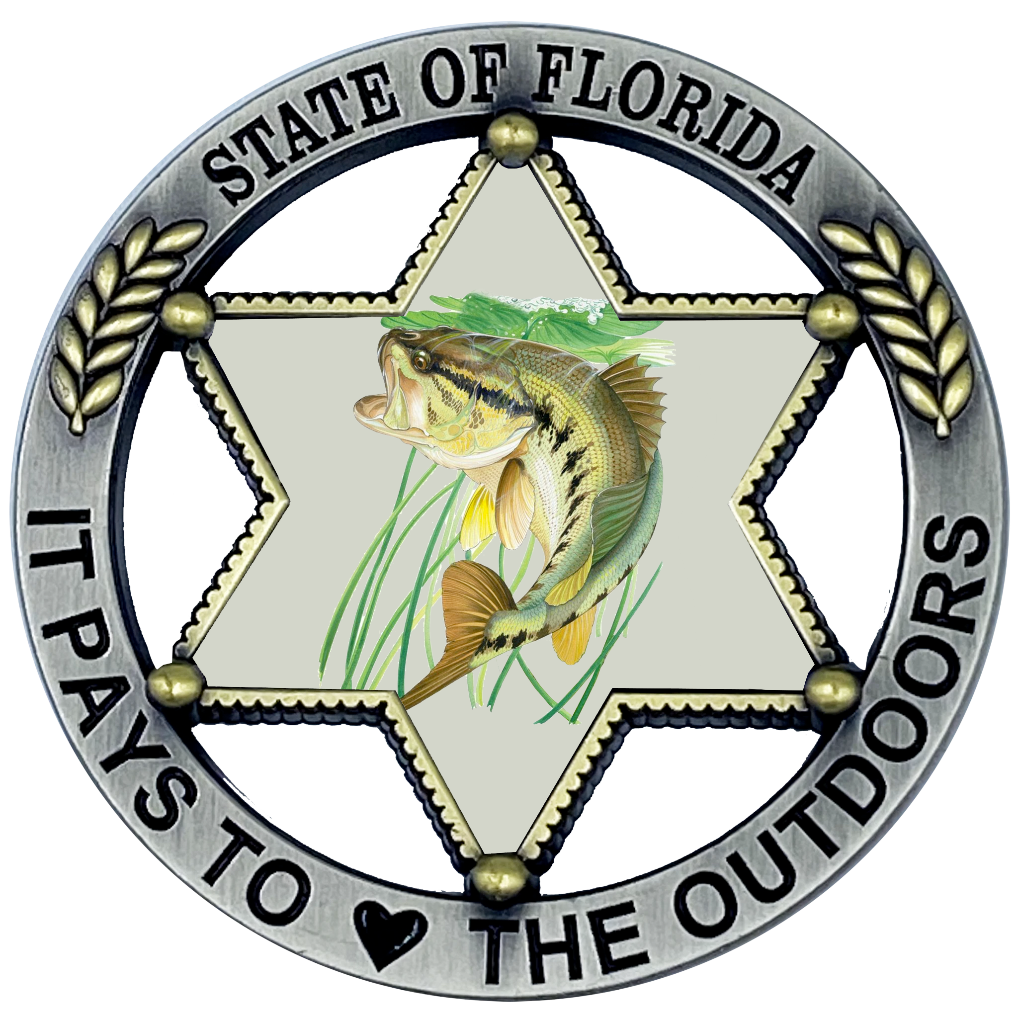 BL5-002 Florida FWC Fish and Wildlife Conservation Commission Officer Agent FWL Largemouth Bass Challenge Coin