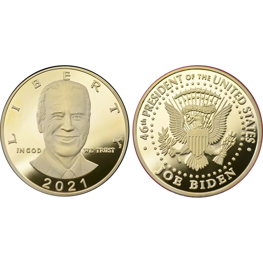 BL13-004 President Joe Biden 24KT Gold plated 2021 LIBERTY Challenge Coin 46th President of The United States