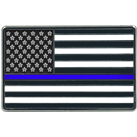 EL8-014 Thin Blue Line Flag Pin uniform Police Officer Police Department Law Enforcement CBP FAM FBI LAPD Chicago DEA ATF