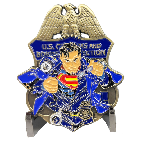 discontinued BL5-007 CBP Border Patrol Agent CBP Officer BPA Challenge Coin Man of Steel BPA OFO CBPO