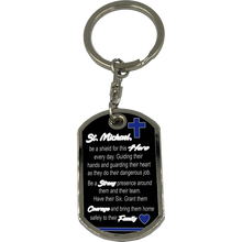 GL5-005 Police Officer Prayer Saint Michael Protect Us Matthew 14:30 Challenge Coin Dog Tag Keychain Thin Blue Line