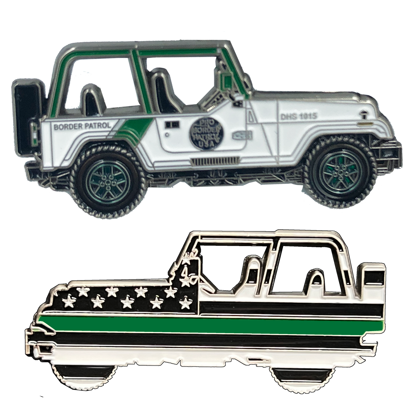 GL13-006 Border Patrol vehicle Thin Green Line challenge coin CBP