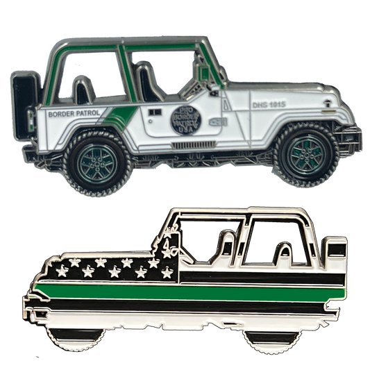 GL13-006 Border Patrol vehicle Thin Green Line challenge coin CBP